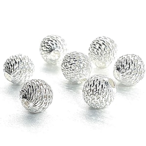 925 Sterling Silver Round Beads 6mm For Making Jewelry 14pcs