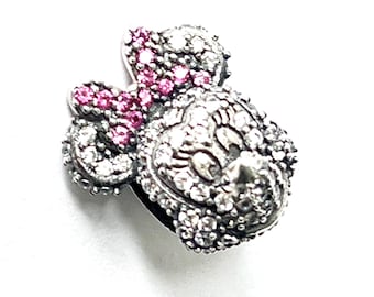 Sparkling Mickey Mouse Portrait Charm – 925 Sterling Silver + Cubic Zirconia 1pcs