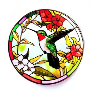 Hummingbird Flower Window Glass Sticker Removable Anticollision Decorative Film Static Stickers, Window Sticker, Car Window Sticker