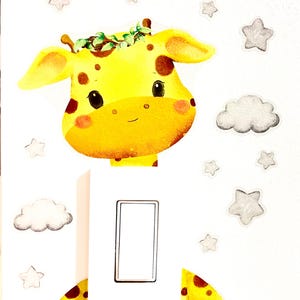 Giraffe lichtschakelaar, sticker giraffe lichtschakelaar, verwijderbaar vinyl, muurstickers kinderkamer, woondecoratiekunst