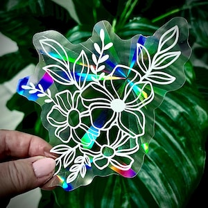 Sunflower Suncatcher Sticker, Window Sticker Sun Catcher Rainbow Prism, Custom Sun Catcher Sticker Decals for Home Deco