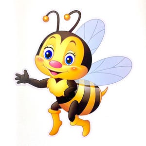 Baby Bee Stickers for Cabinets and Walls Bedroom Kids Room for Nursery, Playroom, or Kids Bedroom Decor, Wall Decal Art Stickers