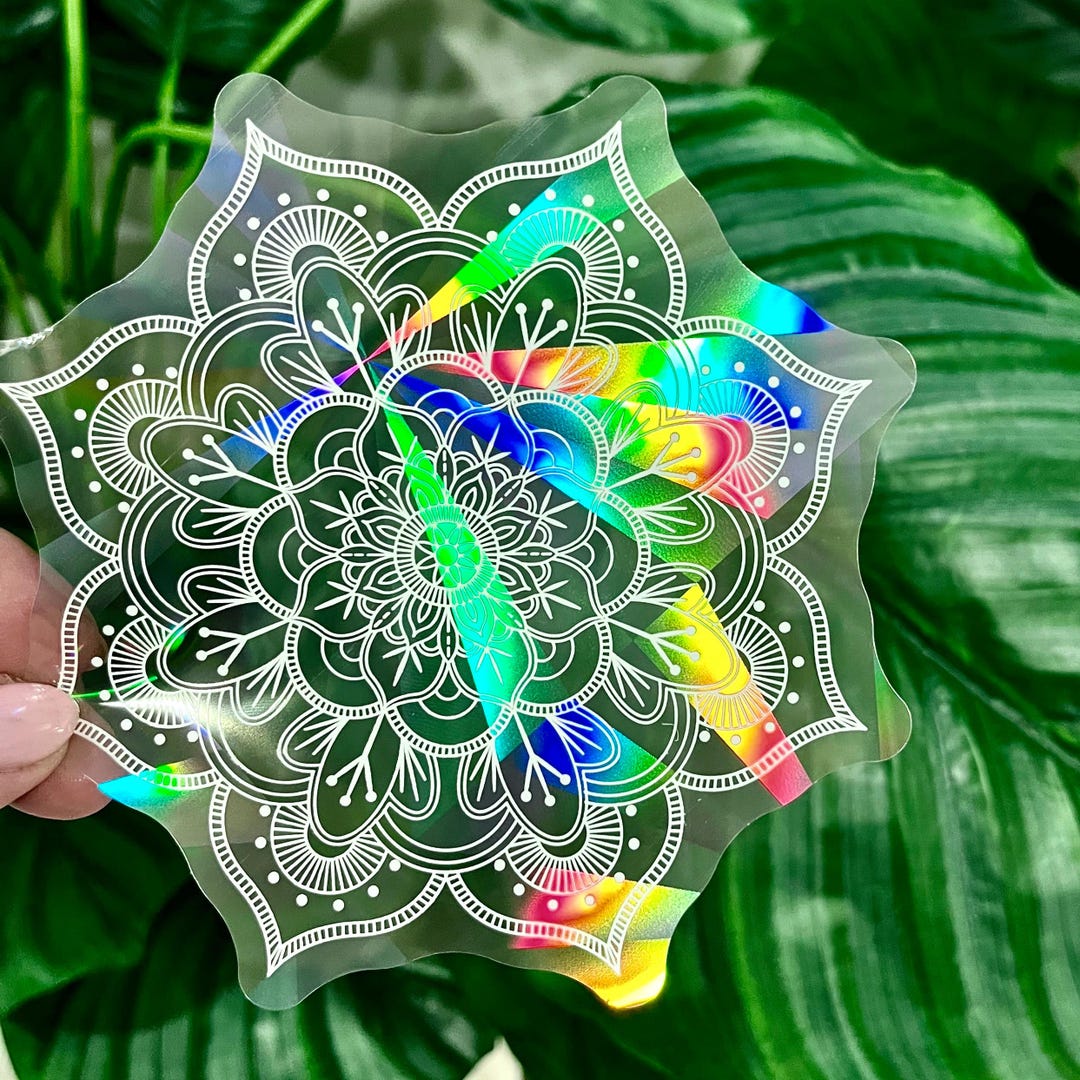 Sunflower Suncatcher Window Sticker, Window Sticker Sun Catcher Rainbow ...