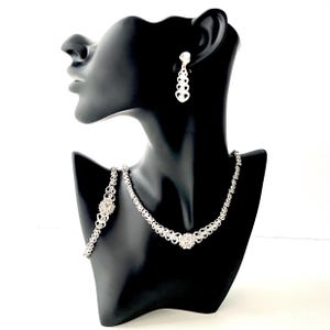 Wedding Necklace Set, Wedding Necklace Set, Jewelry Set Necklace, Earrings and Bracelet Wedding