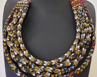 Wax necklace, Maasai necklace, grey, ethnic chic and boho