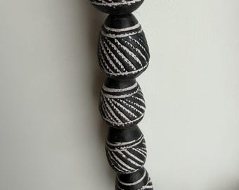 Beads for crafting / African beads for jewelry making / clay beads / earth beads / black and white beads