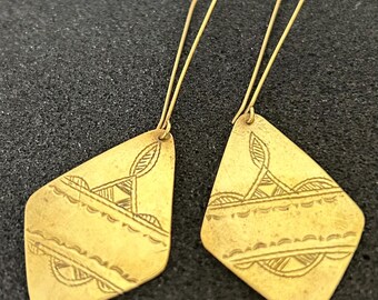 Brass earrings/Dangle earrings/Trendy geometric earrings
