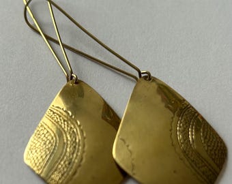 Brass earrings/Dangle earrings/Trendy geometric earrings