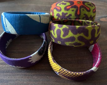 Ankara Wax Print Bracelet – African Print Bangle – Chic Boho Ethnic Jewelry – Bangle Bracelet – Ethnic Bracelet