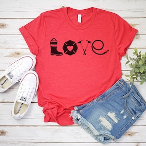 Firefighter Love Shirt - Firefighter Wife - Firefighter Spouse - Love My Firefighter -Bella Canvas t-shirt - Soft tees -Unisex t-shirt
