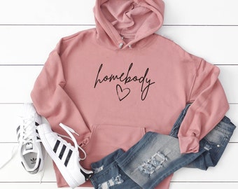 Homebody With Heart Hoodie - Graphic Fleece - Streetwear -Cold Weather - Bella Canvas Hooded Sweatshirt - Soft sweatshirt -Unisex sweatshirt