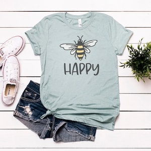 Bee Happy Graphic T-Shirt – Unisex Bella Canvas Tee