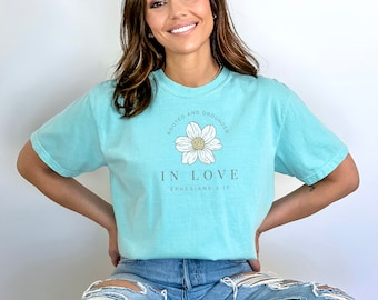 Rooted in Love Christian T-Shirt – Ephesians 3:17 Comfort Colors Tee