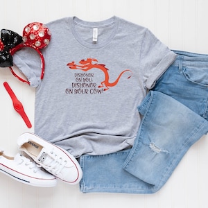 Dishonor On You Dishonor On Your Cow Shirt - Mushu Tee - Dragon - Bella Canvas t-shirt - Soft tees -Unisex shirt - Magical vacation tee