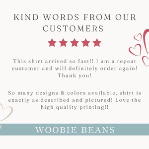a card that says, kind words from our customers