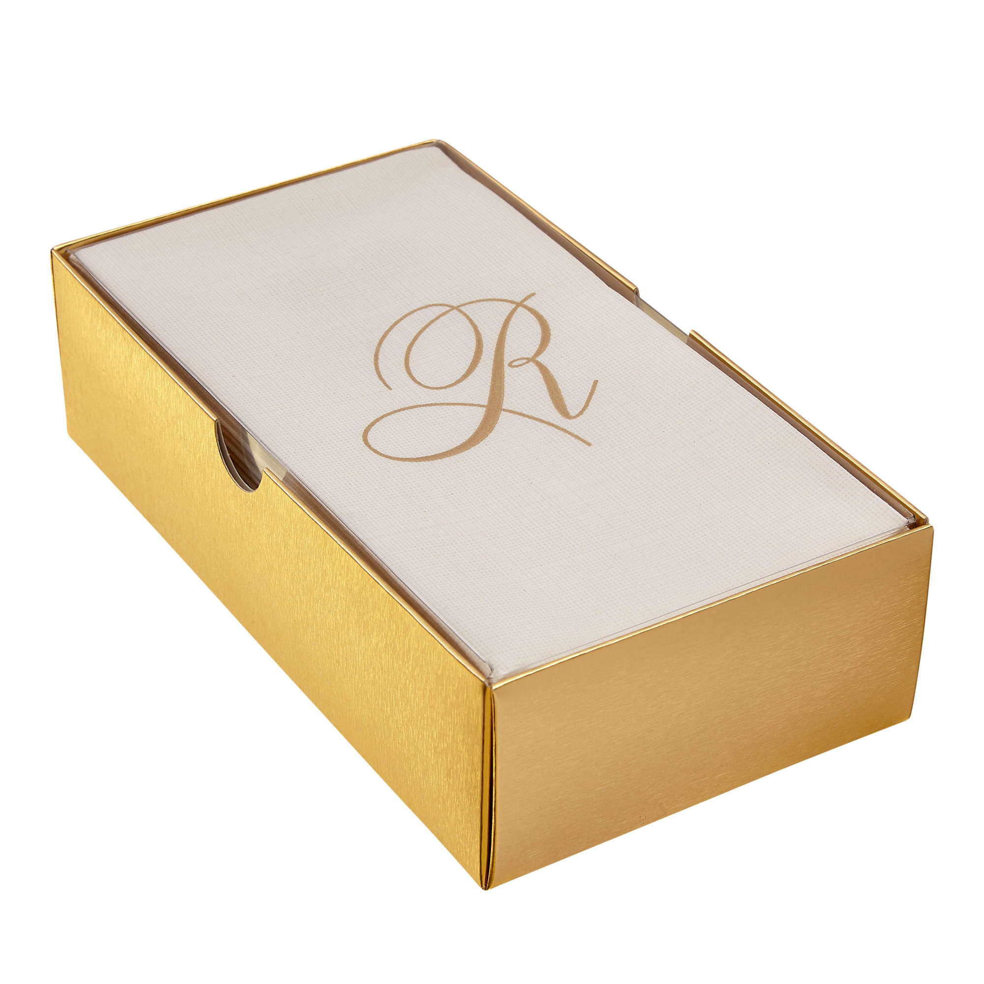 MONOGRAMMED GUEST TOWELS Personalized Napkins Disposable Ivory Hand