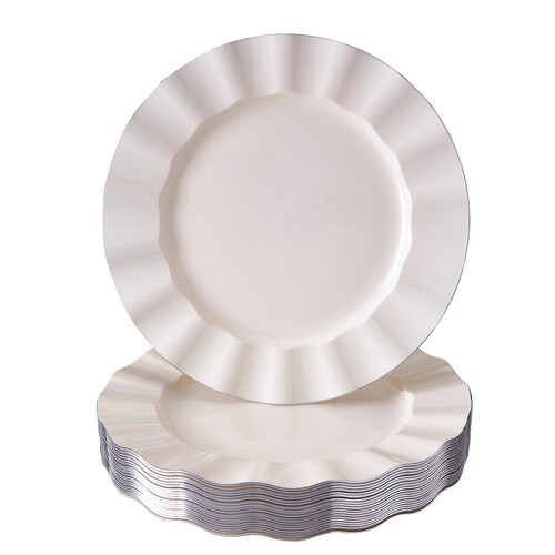 Disposable Wedding Plates Veil Ivory 20 Pc Etsy