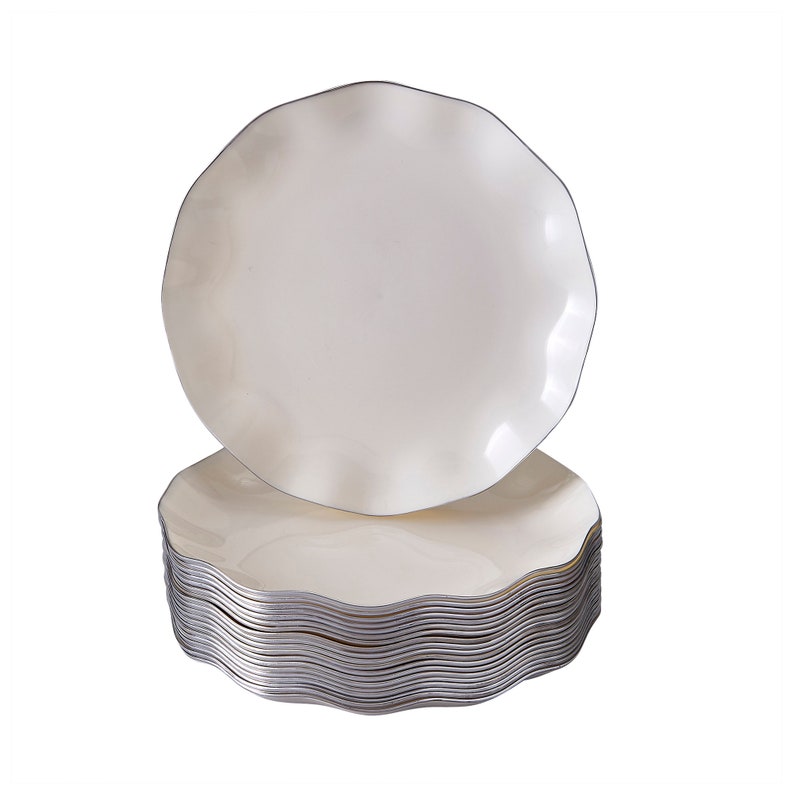 Disposable Wedding Plates Veil Ivory 20 Pc Etsy