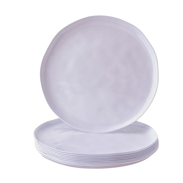 10 PC Dinnerware Plates | Disposable Party Plates | Lava Collection | White