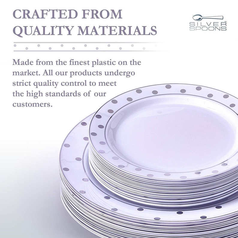 PLASTIC PLATES for WEDDINGS 40 Pc Dinnerware Set Charming Etsy