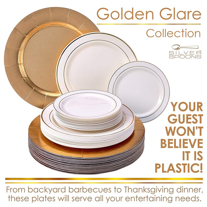 60 Pc DISPOSABLE DINNERWARE SETS Glare Collection Etsy