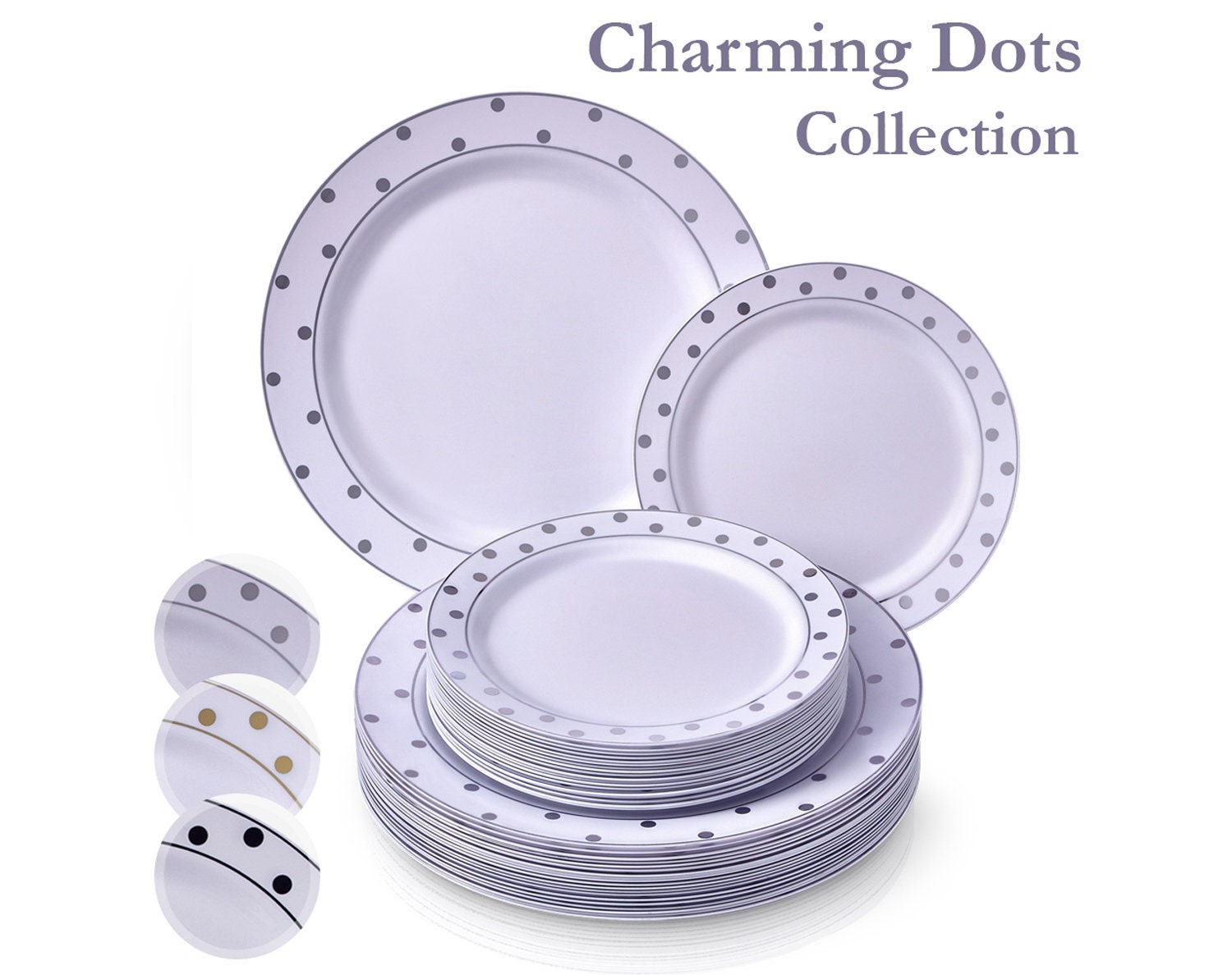 PLASTIC PLATES for WEDDINGS 40 Pc Dinnerware Set Charming Etsy