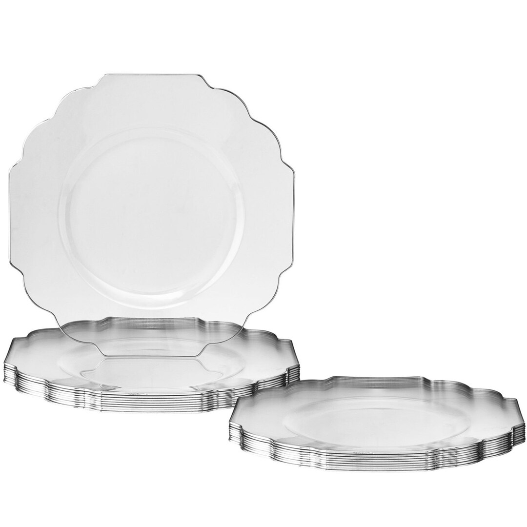 Elegant Disposable Plates for Party, Fancy Plastic Dishes Great Upscale