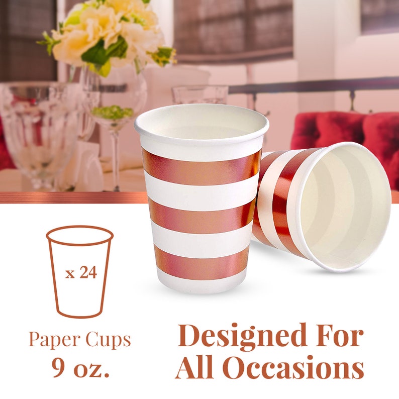 Party Disposable Decorative Paper Cups for Upscale Parties and Events 9 ...