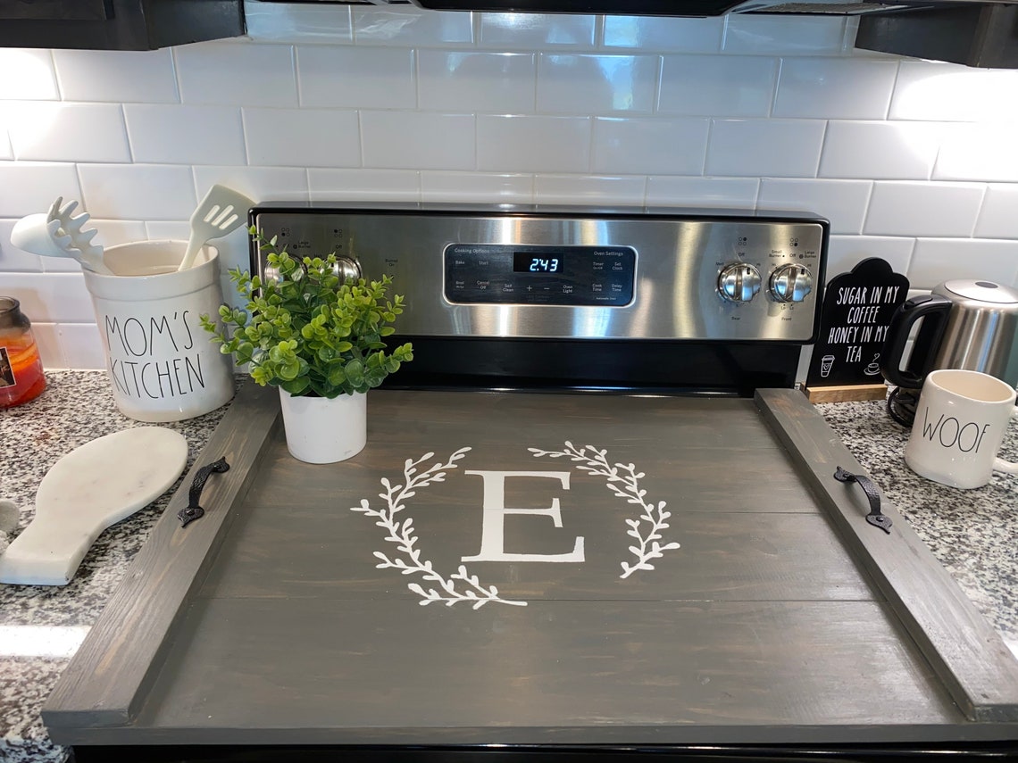 Stove Top Cover Farmhouse Style Noodle Board Glass Electric Etsy