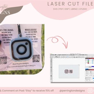NFC Tap & Go-sleutelhanger SVG – digitaal bestand voor lasersnijden – aangepaste tag voor sociale media of betaling