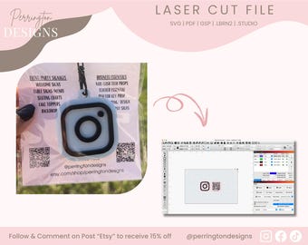 NFC Tap & Go Keychain SVG – Laser Cut File, Social Media Tag