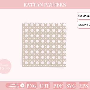 Rattan Pattern SVG PNG Silhouette, Circut, Lightburn, Laser File