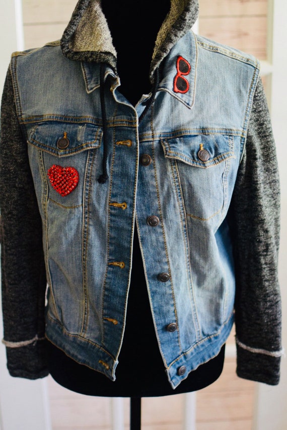 jean sweatshirt jacket