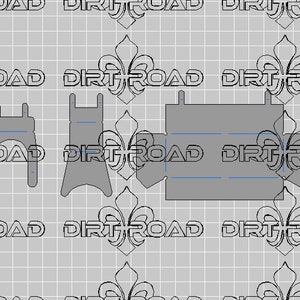 May include: A printable template for a paper box. The template includes four separate pieces that can be cut out and assembled to create a box. The box is designed to be a simple, rectangular shape with a flap on the top.