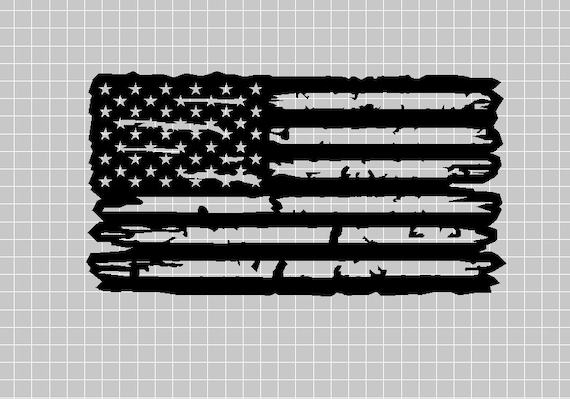 Tattered and Torn American Flag DXF SVG - Etsy