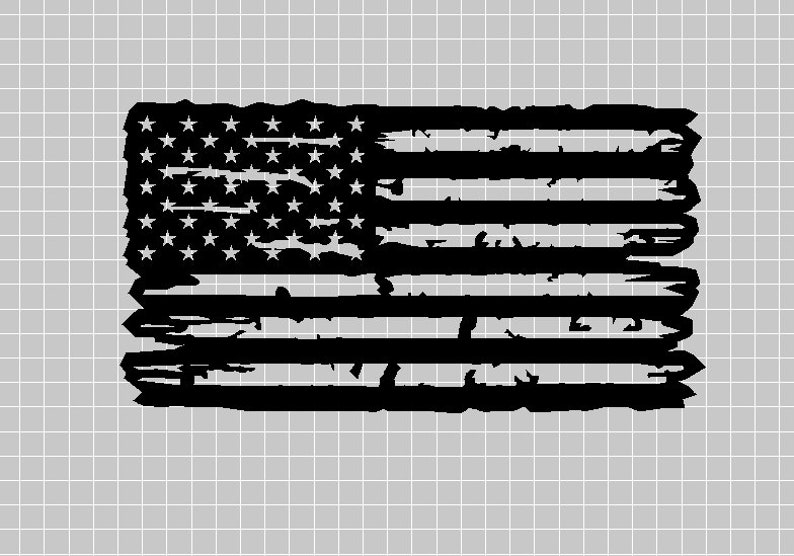 Tattered and Torn American Flag DXF SVG | Etsy