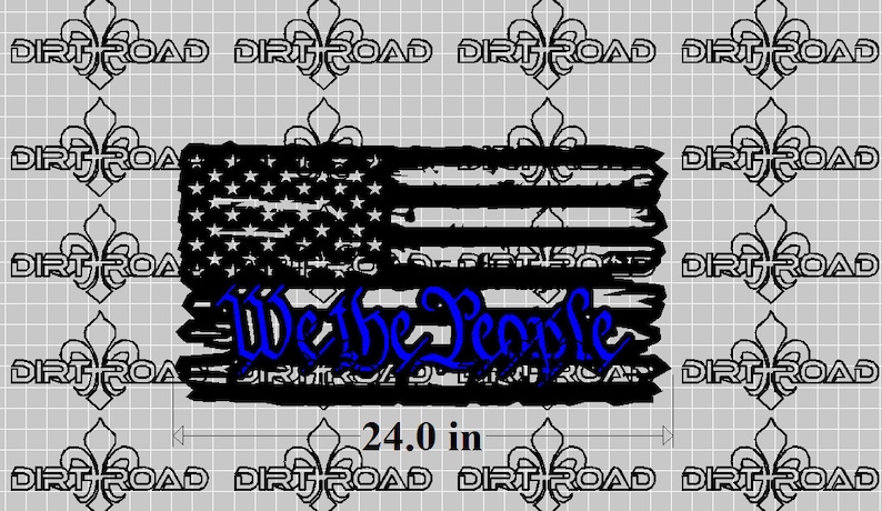 Download Tattered and Torn American Flag We the People DXF SVG | Etsy