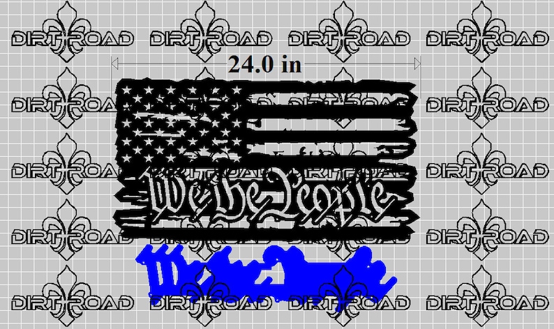 Download Tattered and Torn American Flag We the People DXF SVG | Etsy