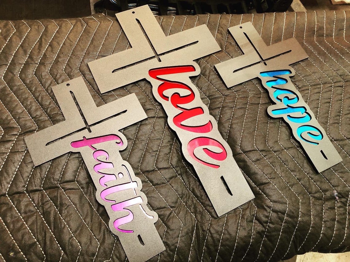 Faith Hope Love Cross DXFSVG Sign  Etsy