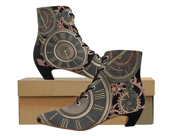 vintage low heel boots