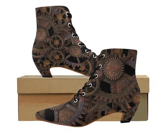 vintage low heel boots