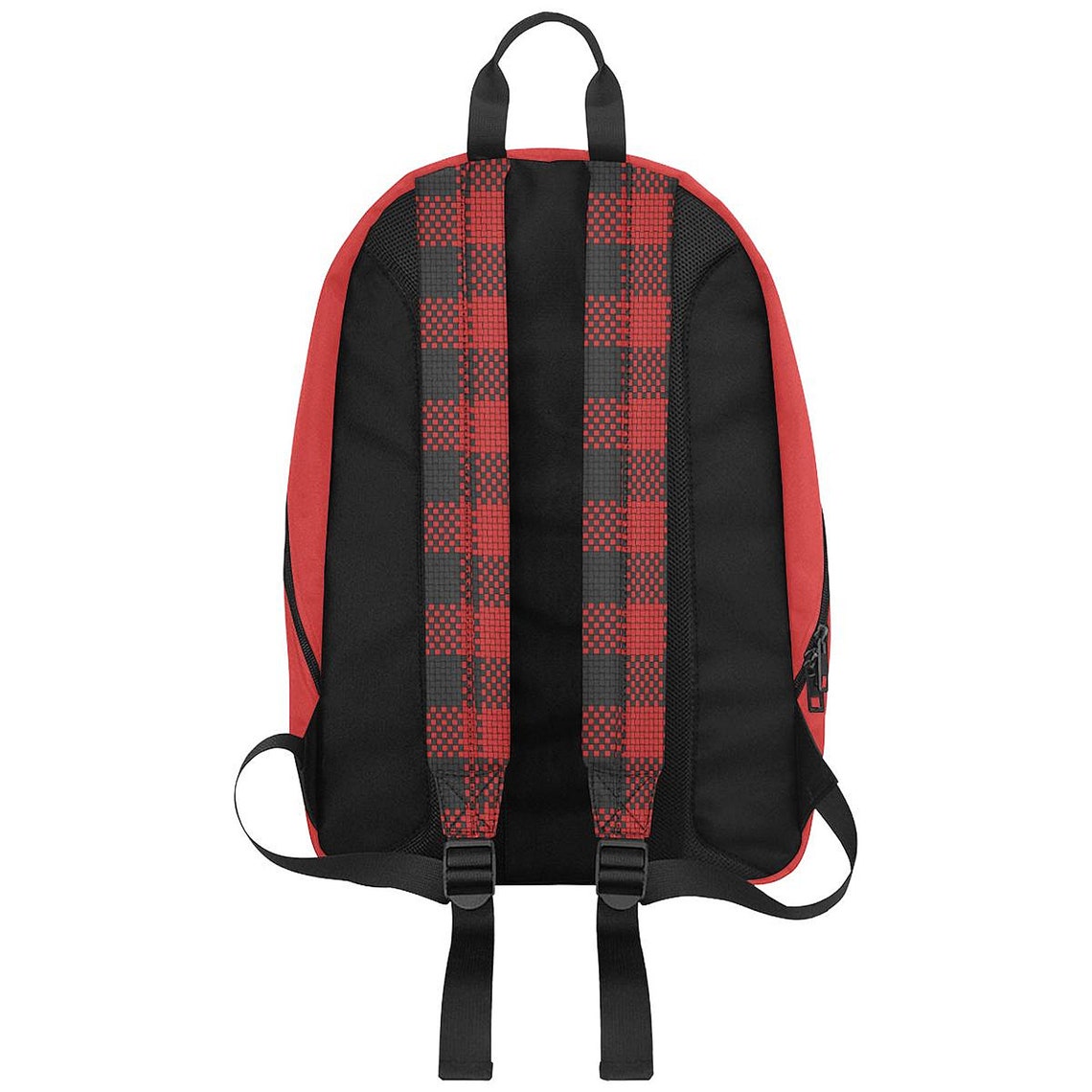 Plaid Backpack Tartan Red And Black Plaid Scallop Large Etsy