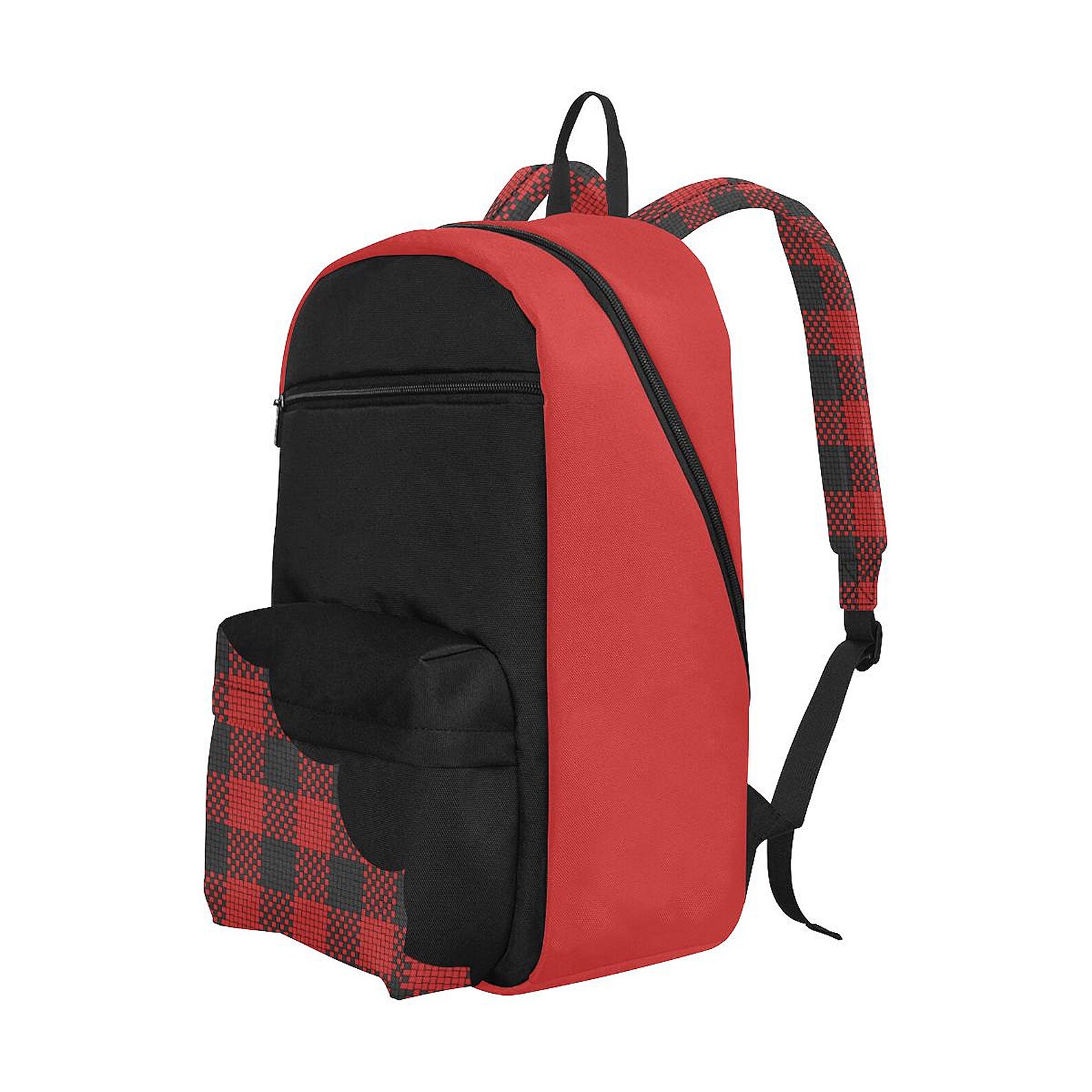 Plaid Backpack Tartan Red And Black Plaid Scallop Large Etsy