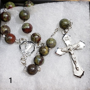 Handmade Rosary, 10mm Dragon Stone Bead