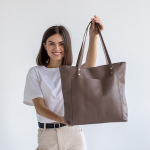 Bolso tote mujer piel / Bolso bandolera piel granulada / Bolso tote piel personalizable / Bolso tote trabajo piel / Bolso estudiante piel