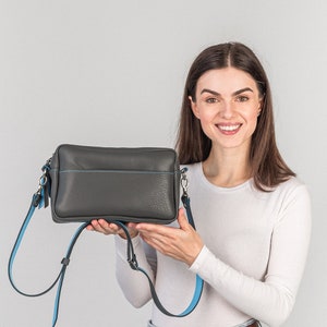 Genuine  cowhide leather crossbody women&#39;s bag | Stylish crossbody bag | Leather compact crossbody bag | Everyday use leather crossbody bags