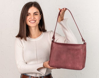 Handmade Leather Women Shoulder Bags | Handcrafted Leather Purse | Leather Handbag | Personalization Leather Bags With Zipper and Pockets