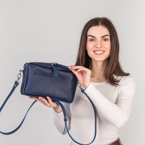 Sac bandoulière en cuir fait main pour femme | Sac à bandoulière en cuir avec fermeture éclair | Sac à bandoulière en cuir à personnaliser | Porte-monnaie en cuir