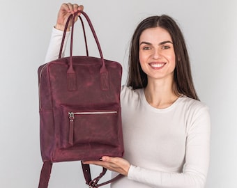 Genuine Leather City Backpack, Handcrafted Travel Rucksack