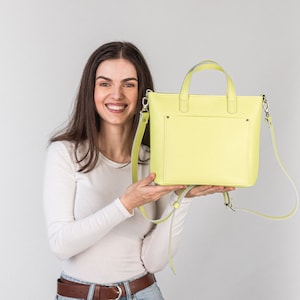 Double Face Leather Mini Tote Bag | Genuine Leather Mini Bag | Handmade Leather Mini Crossbody Tote Bags | Leather Mini Handbag | Mini Bags